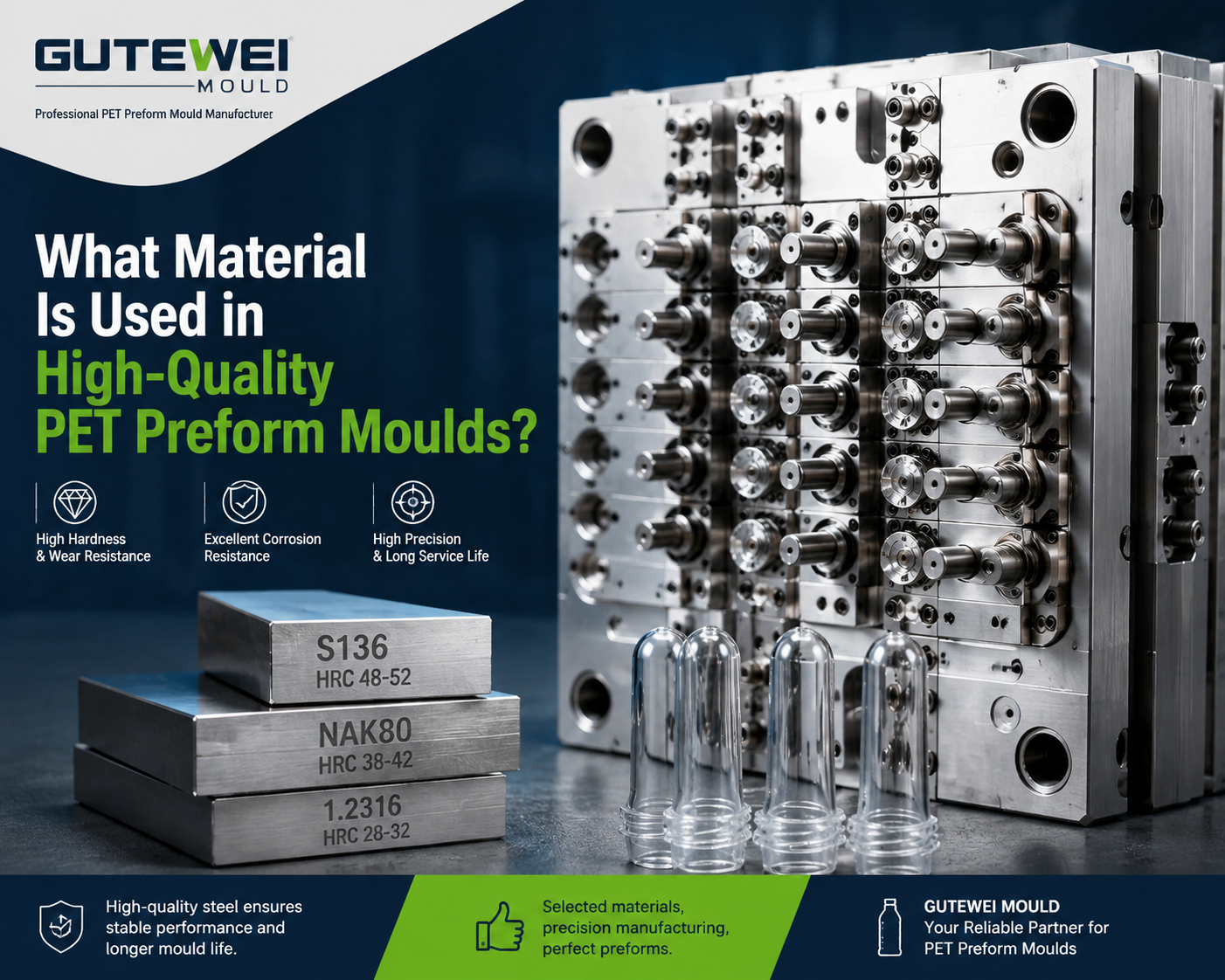 What Material Is Used in High-Quality PET Preform Moulds?